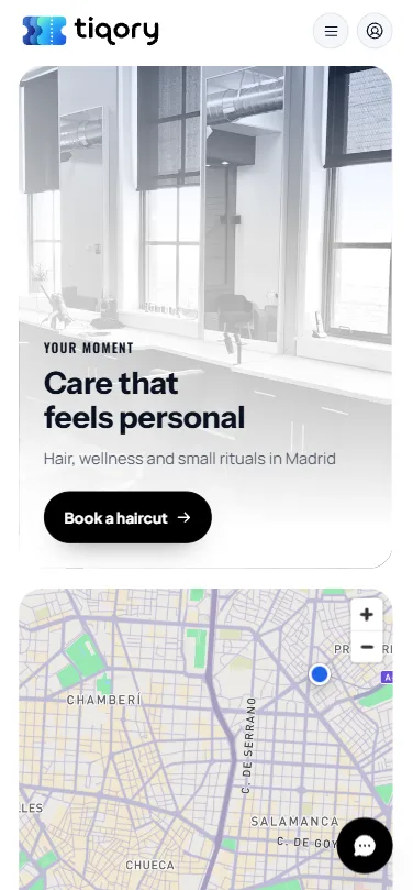 A storefront built around a map, not a template.